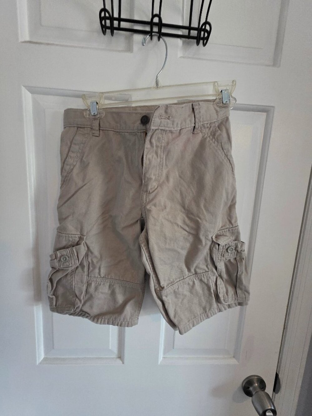 Wrangler Boys Youth Size 12 Tan Beige Cargo Shorts Adjustable Waist